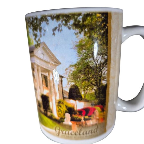 Graceland Home Of Elvis Presley Souvenir Coffee Mug White Ceramic cup - Picture 1 of 6